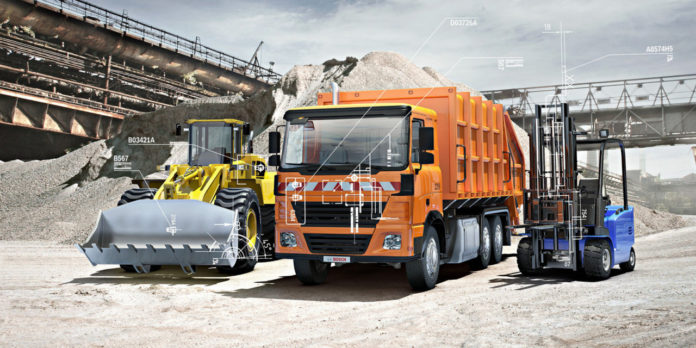 Bosch kezelőfülke-tanulmány építőgépekhez: Intelligens munkagépek