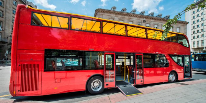 UNVI turistabusz elektromos akkumulátorral: Emeletes elektromos