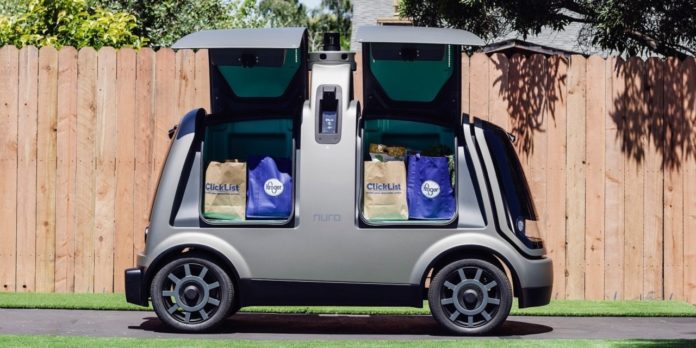 Nuro önvezető házhoz szállító járművek: Önvezető bevásárlókocsi