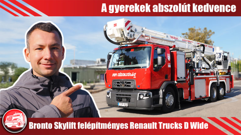 Bronto Skylift felépítményes Renault Trucks D Wide: Brontosaurus, a tűzoltó